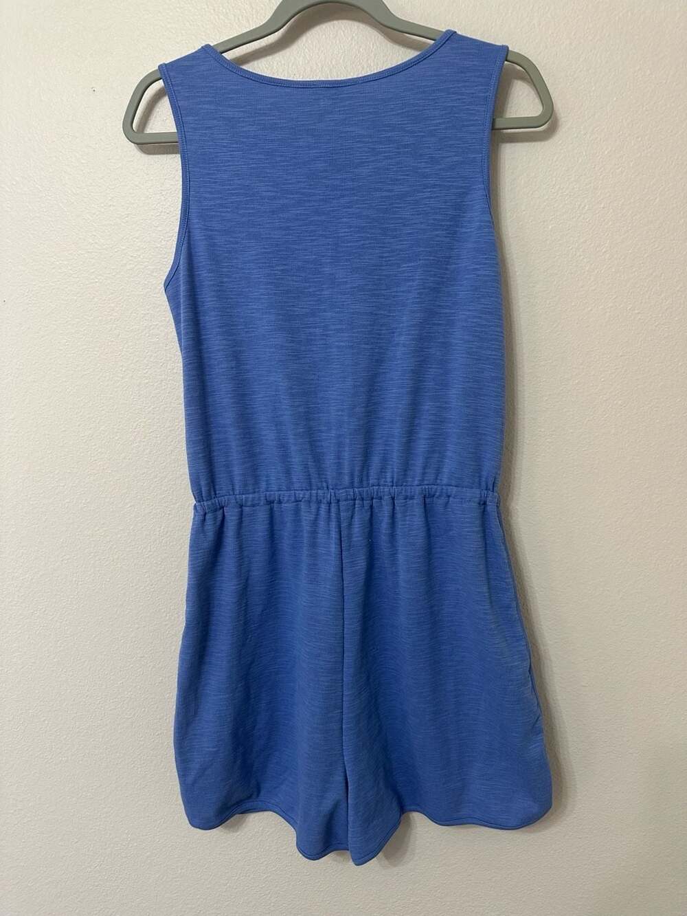 NWT PRETTYGARDEN Women Size M Romper Blue 1/4 Snap Up Crew Neck - Picture 6 of 13